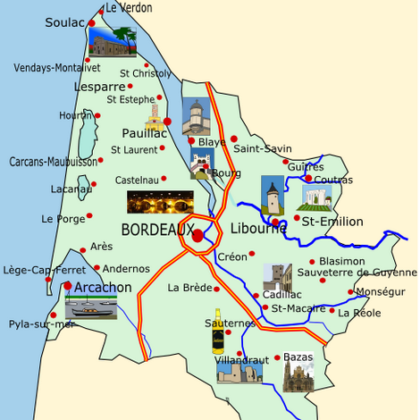 Carte de la Gironde : Patrimoine exceptionnel