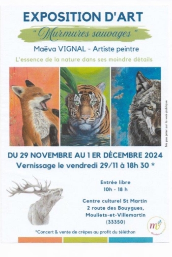 Affiche Exposition personnelle “ Murmures sauvages” 2024