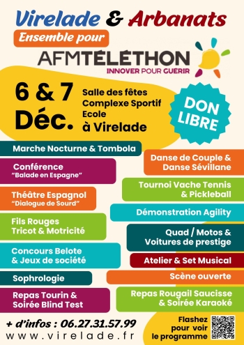 Affiche AFMTELETHON Virelade et Arbanats 2024