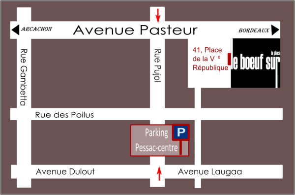 Plan d'accès au restaurant Le Boeuf sur La Place